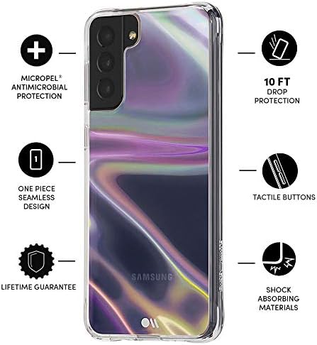 Случајот - меур со сапун - случај за Samsung Galaxy S21 Plus 5G - вртено iridescent дизајн - 10 ft заштита од капки - 6,7 инчи -