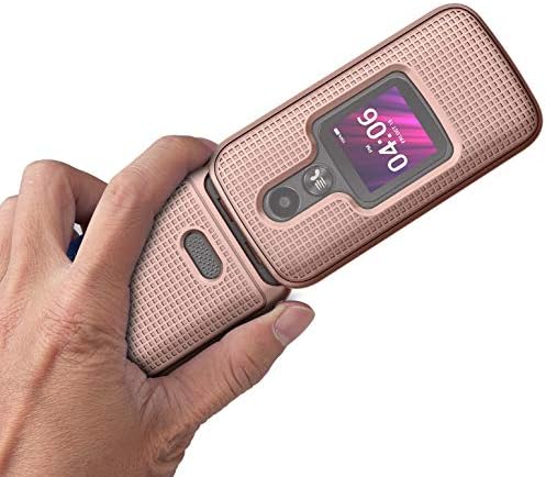Футрола за голи Мобилни телефони За Телефонот MyFlip-2, [Розово Златно Розова] Заштитно Прицврстување На Капакот На Тврдата Обвивка [Текстура