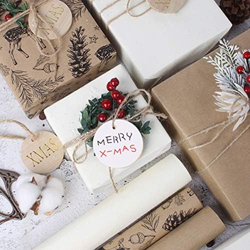 The Pretyzoom хартија јазичиња 200 парчиња Божиќни подароци ознаки за хартија ознаки со етикети со етикета со дизајн на новогодишна елка што