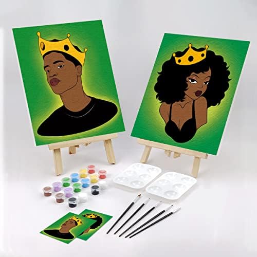 VoChic парови за бојадисување на забави Комплети пред нацртано платно за возрасни за боја и голтка ноќни игри за парови за сликање
