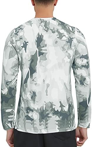 Метху машки риболов кошула за заштита на сонцето за заштита од сонце UV SPF маици upf 50+ долги ракави осип чувар за пешачење за