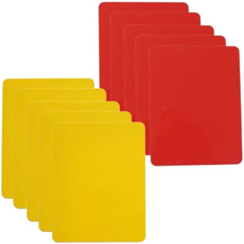 Toyvian 10 парчиња професионални судии картички Фудбал црвени картони жолти картички фудбалски судии картички црвени жолти судиски картички