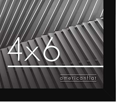 AmericanFlat 4x6 рамка за слика во црна - тенка гранична фото рамка со стакло отпорно на тресење - хоризонтални и вертикални формати