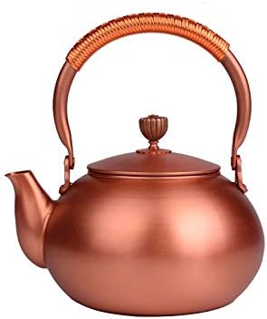 Lkyboa бакарен чајник, метален чајник со густ дизајн со рака, чајник со рачка, кревање зрак