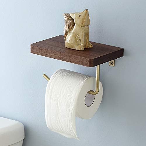 Држач за тоалетна хартија за тоалетот, држач за тоалети, држач за ролна, месинг, цврсто дрво wallид, виси држач за салфетка, прстен
