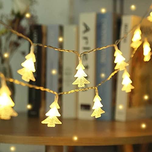 Божиќни украси, 16,4 метри 50 -тина елка водоотпорна жица светла батерија, 2 режими на осветлување, за декор за забави на фестивали