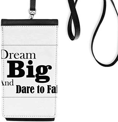 Сонувај голем и се осмелува да не успееш да цитирам телефонски паричник чанта што виси мобилна торбичка црн џеб