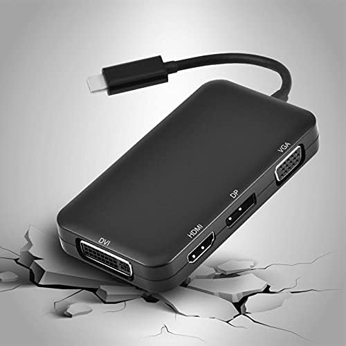 ZHYH 4-во-1 USB-C 3.1 тип C до DP DVI 4K VGA MultiPort Cable Adapter Converter