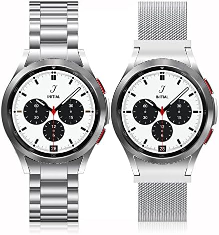EverAct Компатибилен За Samsung Galaxy Watch 4 Band, Galaxy Watch 5 40mm 44mm/Pro 45mm, Galaxy Watch 4 Класичен Опсег 46mm 42mm, Без Јаз Мрежа Бенд, Цврст Нерѓосувачки Челик Метал Замена За Мажи Жени