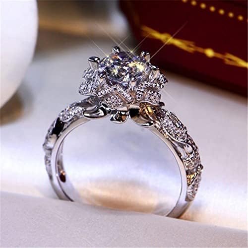 Прстени за ангажман 925 Сребрен коктел прстени за жени кубни цирконија CZ модно ветување венчаница за неа за неа