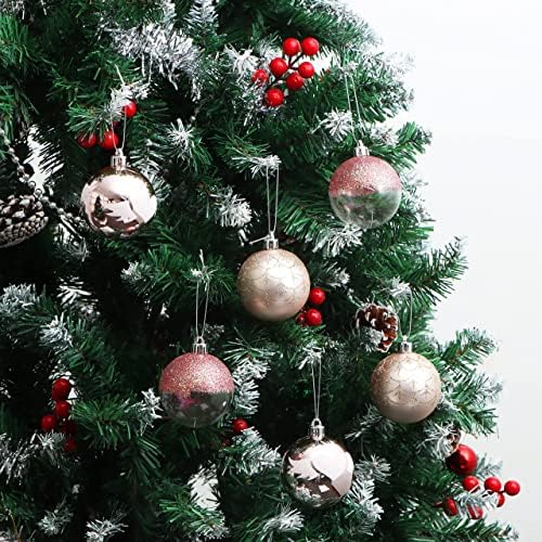 JOIEDOMI 18 компјутери 2,36 '' Пинк Божиќни украси градиент Божиќни топки украси украси, разновидни расипливи божиќни украси за празници,