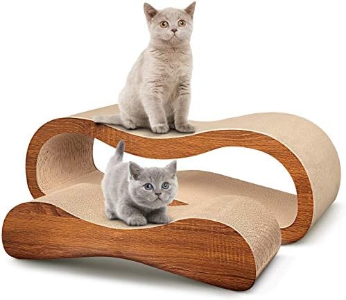 2 во 1 картонски салон за гребење на мачки, кревет за гребење на мачки, издржливи влошки на таблата спречуваат оштетување на мебелот, големи
