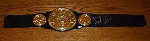 Ironелезо Шеик и Николаи Волкоф потпишаа WWE Team Team Team Belt PSA/DNA COA Autograph - Автограмирано борење разни предмети