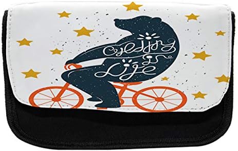 Зачудувачки случај со молив за велосипеди, велосипедизмот е животен збор мечка, торба со молив со ткаенини со двоен патент, 8,5