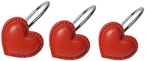 Gracelife смола Прекрасна срцева форма за туширање куки за туширање сет од 12 цврсти додатоци за завеси во боја слатко срце анти-касата
