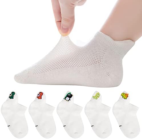 Зачувување на 5 пакувања Бебе девојки Момчиња за момчиња Тенки чорапи Памук Памук со ниско ниво Деца дете без шоу Чорапи на глуждот 1-12t