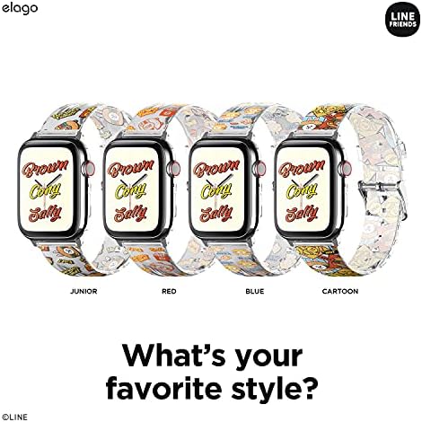 ELAGO L LINE PRIENDS BURGER TIME BAND компатибилен со Apple Watch Band 42mm 44mm 45mm компатибилен со Iwatch Series 8/SE2/7/6/SE/5/4/3/2/1,