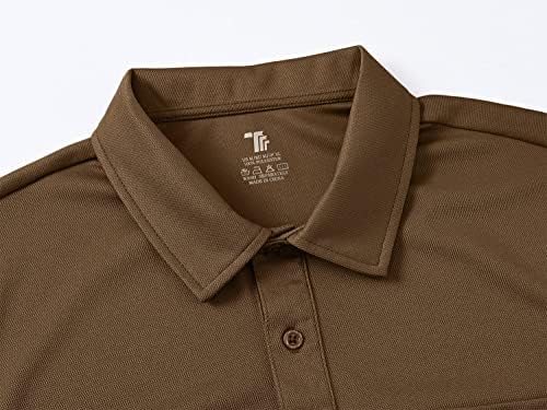 Машки маички од мажите од Ysento, суво вклопуваат кратки ракави за голф -маици со џеб