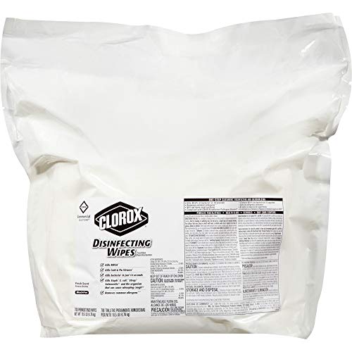 CLOROX, CLO31547, комерцијални решенија дезинфекција на марамчиња, по 1, бела и распродажба со хартиени крпи со брза големина, бели,