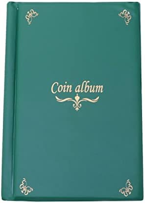 Cabilock 1PC150 џебови за книги монети ретро организатор држач за пари албум колекционерска торба за складирање зелена со колекција
