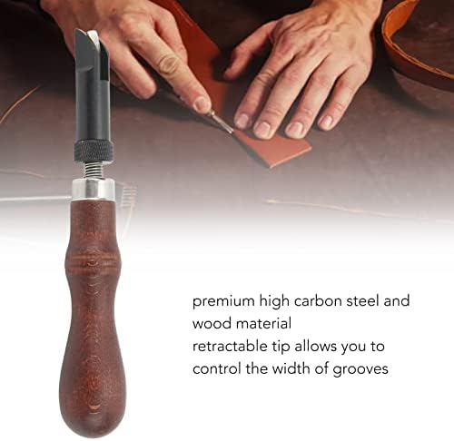 Рачка од дрво Издржлива кожа V Groover Висок јаглероден челик врзан врв Дрвена рачка groover v тип за DIY, кожна занаетчиска рака