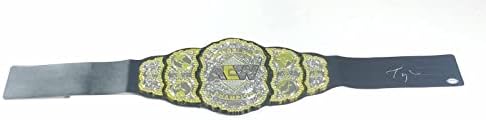 Тони Кан потпиша шампионски појас PSA/DNA AEW автограмирано борење - автограмирани боречки облеки, стебла и ремени