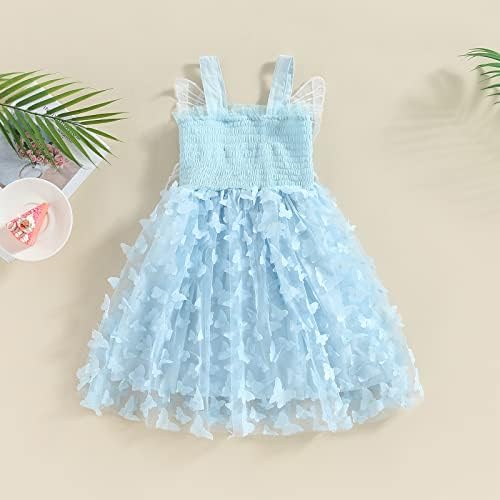 Детето бебе девојче Пеперутка крилјата се облекува со ракавици Тул Туту фустани деца лето забава роденденска принцеза здолниште