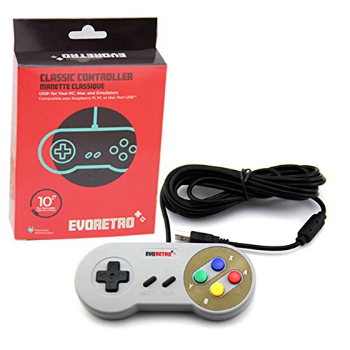 USB контролер Гроздобер замена за NES Emulator GamePads | Малина Пи 3 | УСБ-жичен приклучок и игра | ТВ -видео игри w/10 'долги жици од Evoretro