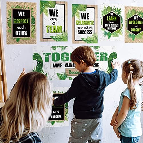 7 Еез Украси Во Училница Едукативни Едноставно Бохо Постери Зелена Билтен Табла За Растенија Водоотпорен Ѕиден Уметнички Постер За Ѕидна