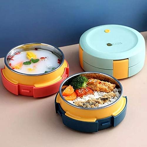 СЛАТИОМ Тркалезна Кутија За Ручек Во Јапонски Стил Контејнер За Храна Отпорен На Истекување За Деца Топлинска Изолација Храна Кутија
