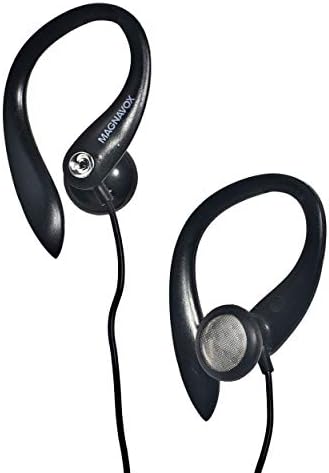 Magnavox MHP4854-BK Earhook Earbuds со микрофон во црна боја | Достапно во црно -бело | Earbuds Earhook со микрофон | Дополнителна вредност