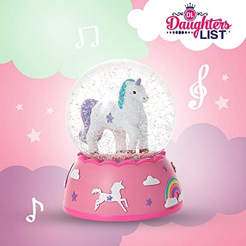 ShatterProof Unicorn Snow Globe for Girls | Музички снежен глобус - подароци со еднорози за девојчиња | Нераскинливи снежни глобуси