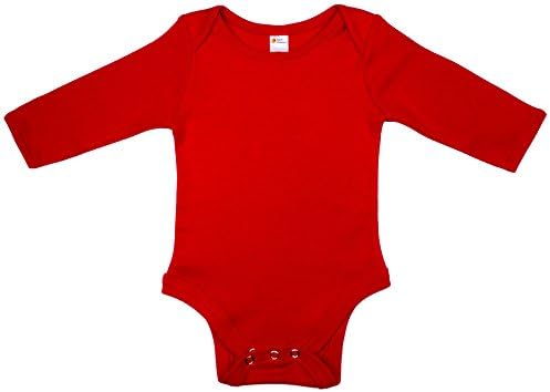 Земјини елементи бебе со долг ракав со долг ракав 3-6 месеци црвено