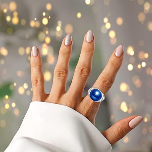 Женски прстени моден накит сино бисер циркон венчален прстен европски и американски популарен стил ангажман прстени за убов