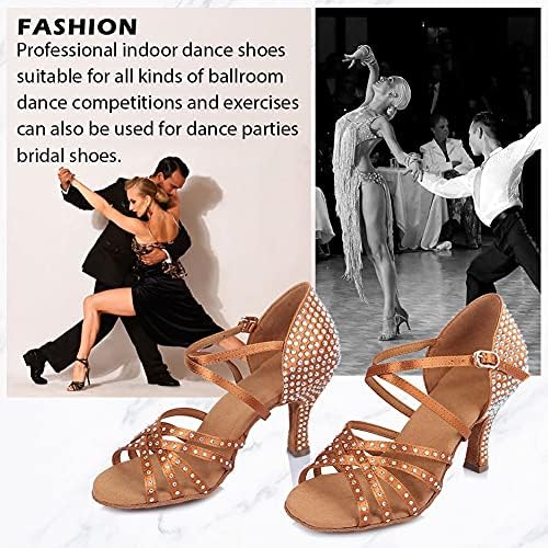 Чевли за забави за сатенски партии Tinrymx, салса латински танцувачки чевли за жени, модел AF-40902