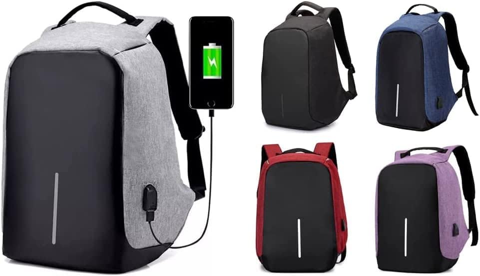 Анти-кражба деловен ранец со порта за полнење со USB, отпорен на вода за студентски, ранец со лесна тежина, мажи и жени
