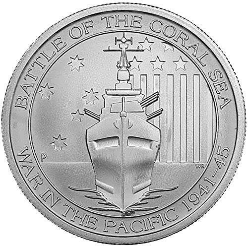2015 АУ Австралиската Битка На Коралното Море 1/2 Мл Сребрена Монета Половина Долар Нециркулирани