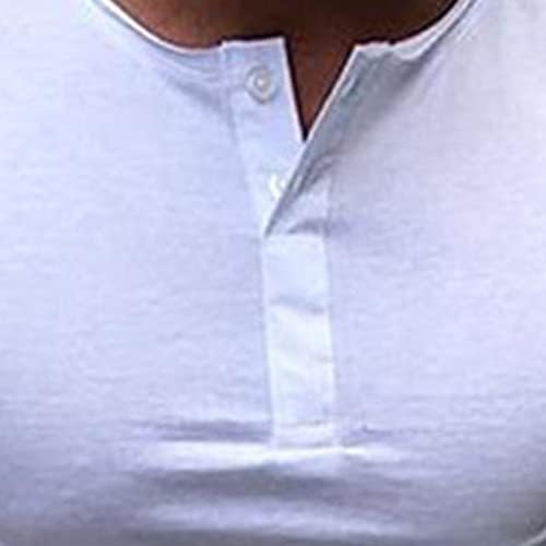 Мајкифу-ГJ Машки тенок вклопат основни дизајнирани памучни памучни лесни предни плочи со кратки ракави со кратка кошула со цврста