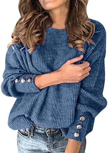 Џемпери за жени со преголеми џемпери на жени пријатни плетени основни џемпери, обичен пулвер, пад џемпер врвови