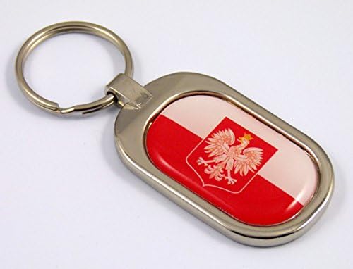 Полска знаме клуч на ланец метал хром позлатен клуч за клучеви за клучеви за клучеви Полски Полски