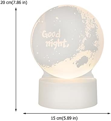 Bestoyard 3D Night Light 1 сет смола Месечина ноќна светлина 3D LED илузионска ламба Контрола на допир Десктоп светло декоративни светла во кревет