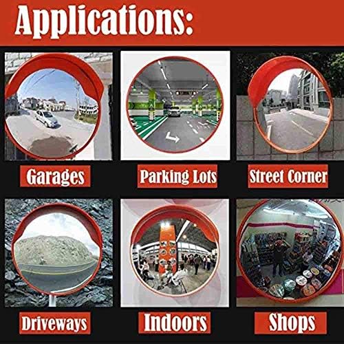 LHFHA леќи со широк агол на сообраќај, безбедносен огледало, тркалезна гаража за излез од гаража, отворен сообраќај конвексен огледало
