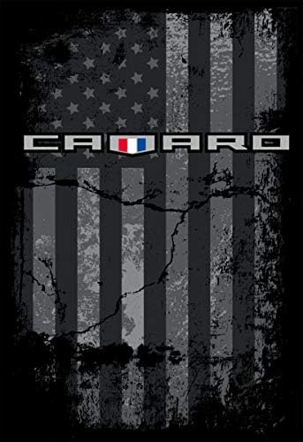 Manејм Дизајн Група Машка маица Chevy Camaro Black T-Shirt Distred American Flag