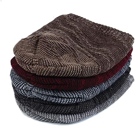 Мажи жени капачиња топол бучен кабел плетени капи меко истегнување густо плетено плетено капаче за ладно временско купување на визир за мажи
