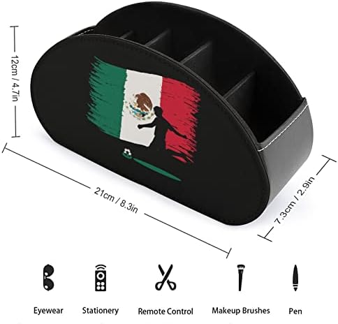 Мексикански фудбалер печатено ТВ далечински организатор за контрола на кутии за контрола на кутии PU кожа 5 оддели за складирање