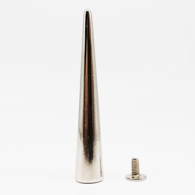 10 комплети 10x54mm метален декор панк куршум бон -глава шик конус завртка за завртки за завртки за занаетчиски занаети за кожни