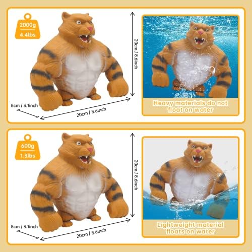 Играчки за тигари на FSFHSJ, забавна играчка за тигар за деца и возрасни, стискајте стрес тигар, сензорни играчки за олеснување на стресот и