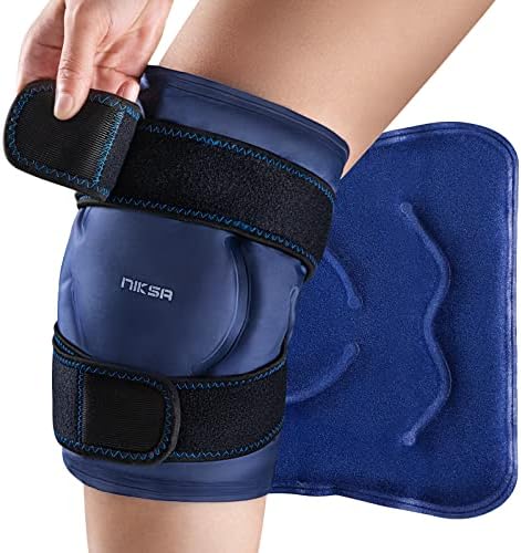 Niksa Ice Pack за олеснување на болката во коленото, завиткан лед од ледени пакувања за повреди на коленото, оток, модринки,