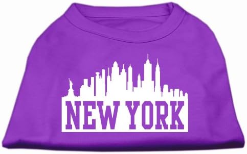 Newујорк Skyline екранот за печатење кошула Виолетова СМ