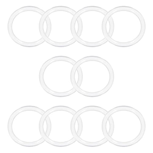 Othmro 10pcs бел рамен силиконски о-прстени прстени за запечатување, 18x22x2mm круг О-прстен за мијалници за глава за туш за туш, градинарски